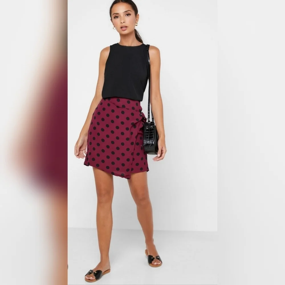 Mango Spot On Wrap Skirt NWOT
